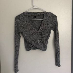 Open Front Twist Crop Top